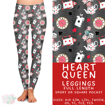 Ready to Ship - Heart Queen Full Length Leggings - Sport Pocket TC & TC2