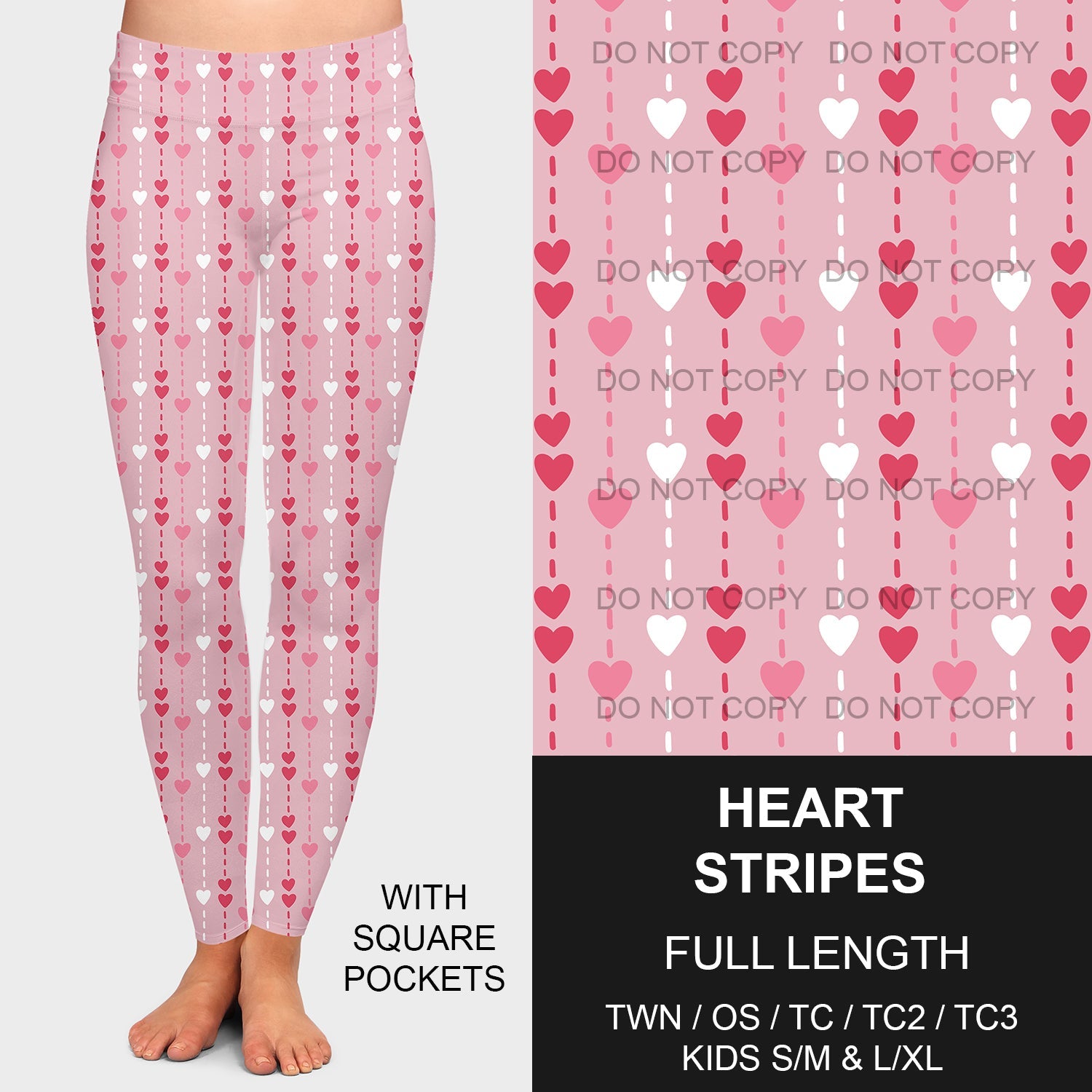 B196 - Preorder Heart Stripes Leggings w/ Pockets (Closes 11/24. ETA late Jan.)