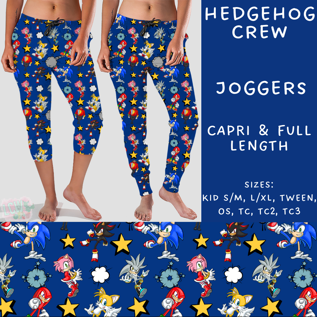 Batch #215 - Cool Characters 5 - Closes 10/11 - ETA late Nov - Hedgehog Crew Full and Capri Length Joggers