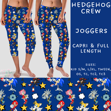 Batch #215 - Cool Characters 5 - Closes 10/11 - ETA late Nov - Hedgehog Crew Full and Capri Length Joggers