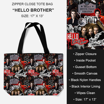 B195 - Preorder Hello Brother Tote Bag (Closes 11/19. ETA: late Jan.)