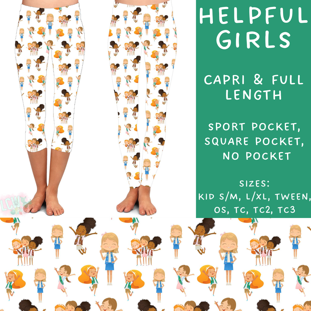 Batch #224 - Cookie Dealer 2 - Closes 10/28 - ETA mid Dec - Helpful Girls Full and Capri Length Leggings