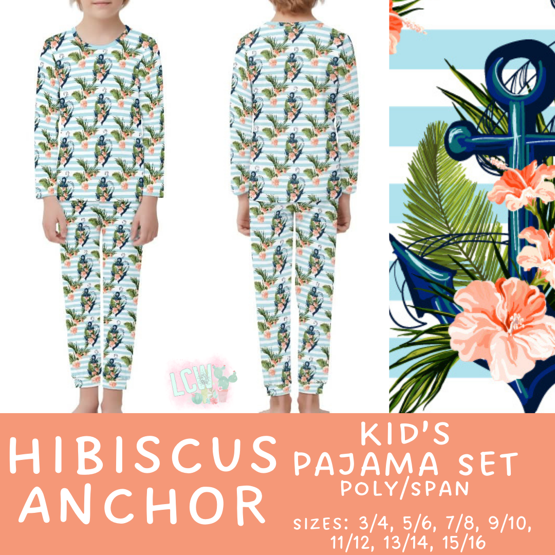 Batch #344 - Family Pajama Party - Closes 5/23 - ETA late July - Hibiscus Anchor Kid's Pajama Sets