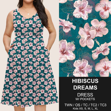 B217 - Preorder Hibiscus Dreams Sleeveless Pocket Dress (Closes 3/12. ETA: late May)