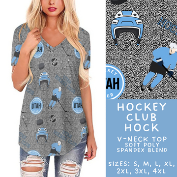 Batch #243 - Hockey - Closes 11/25 - ETA mid Jan - Hockey Club Hock V-Neck Tee