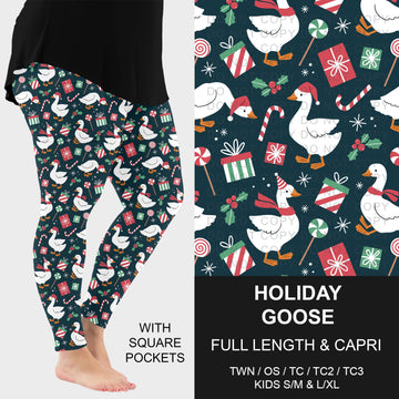 B312 - Preorder Holiday Goose Leggings w/ Pockets (Closes 9/13. ETA: mid Nov.)