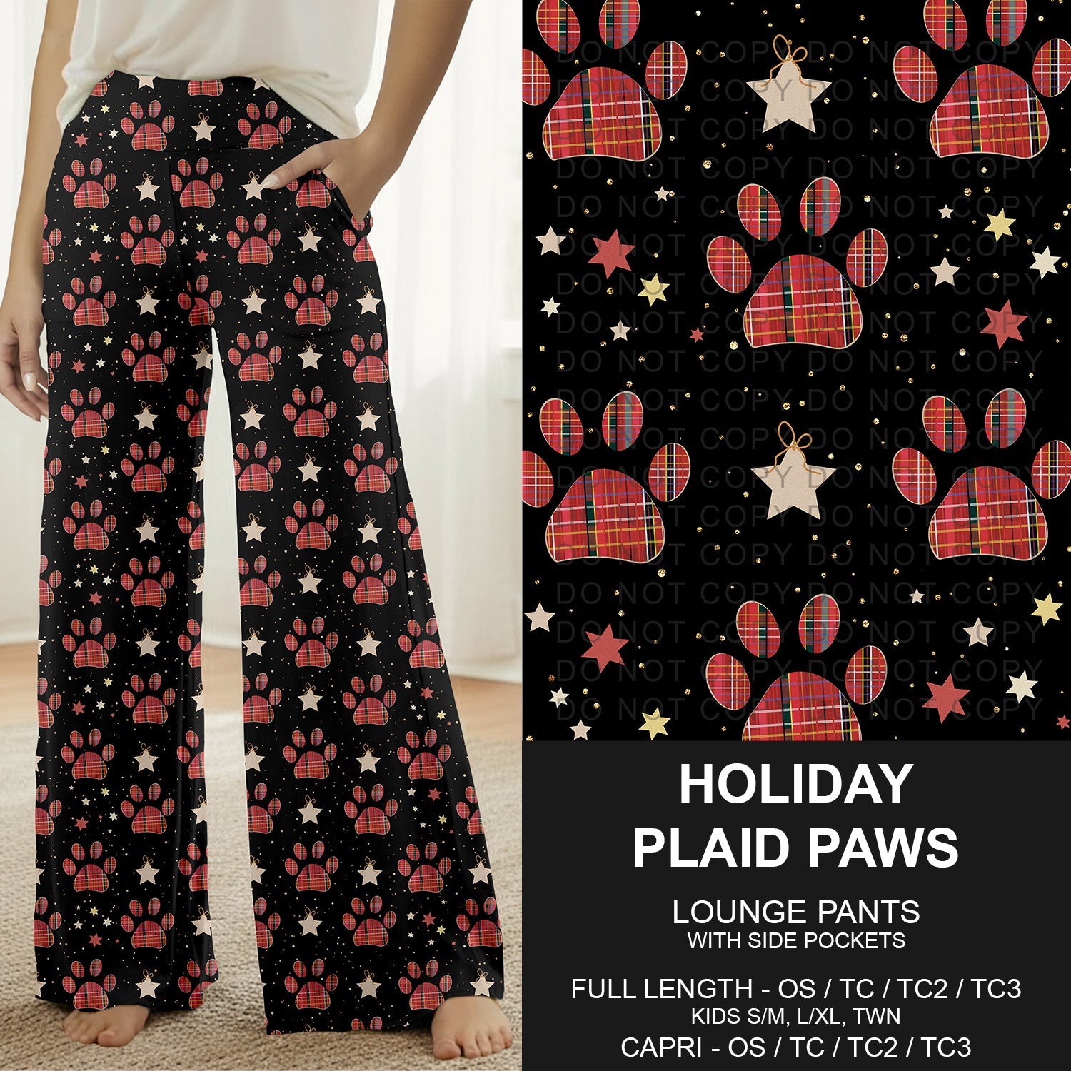 B303 - Preorder Holiday Plaid Paws Lounge Pants (Closes 7/26. ETA: early Oct.)