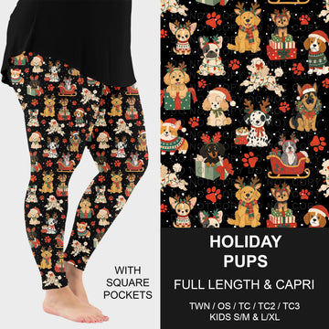 B311 - Preorder Holiday Pups Leggings w/ Pockets (Closes 9/06. ETA: mid Nov.)