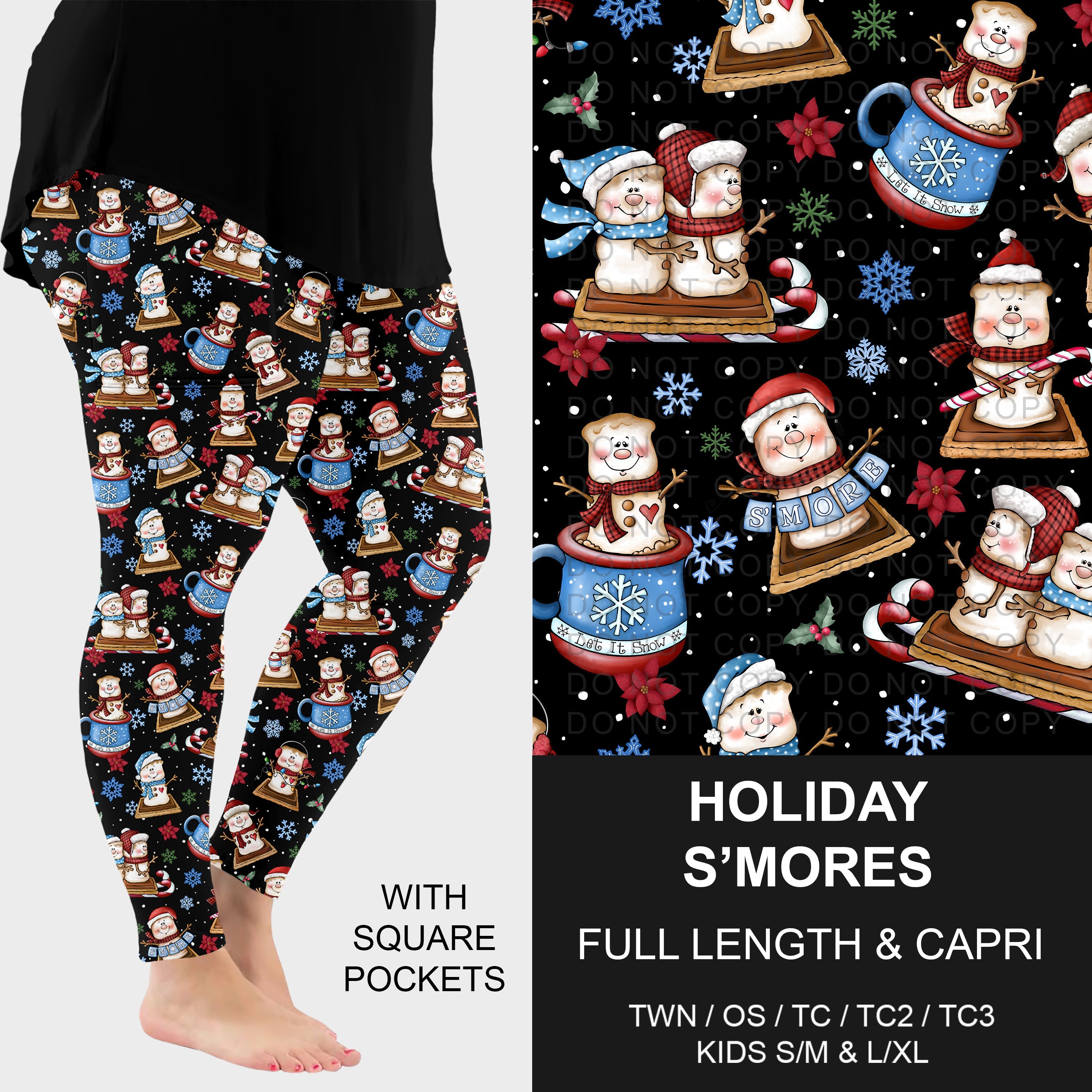 B303 - Preorder Holiday S'mores Leggings w/ Pockets (Closes 7/26. ETA: early Oct.)