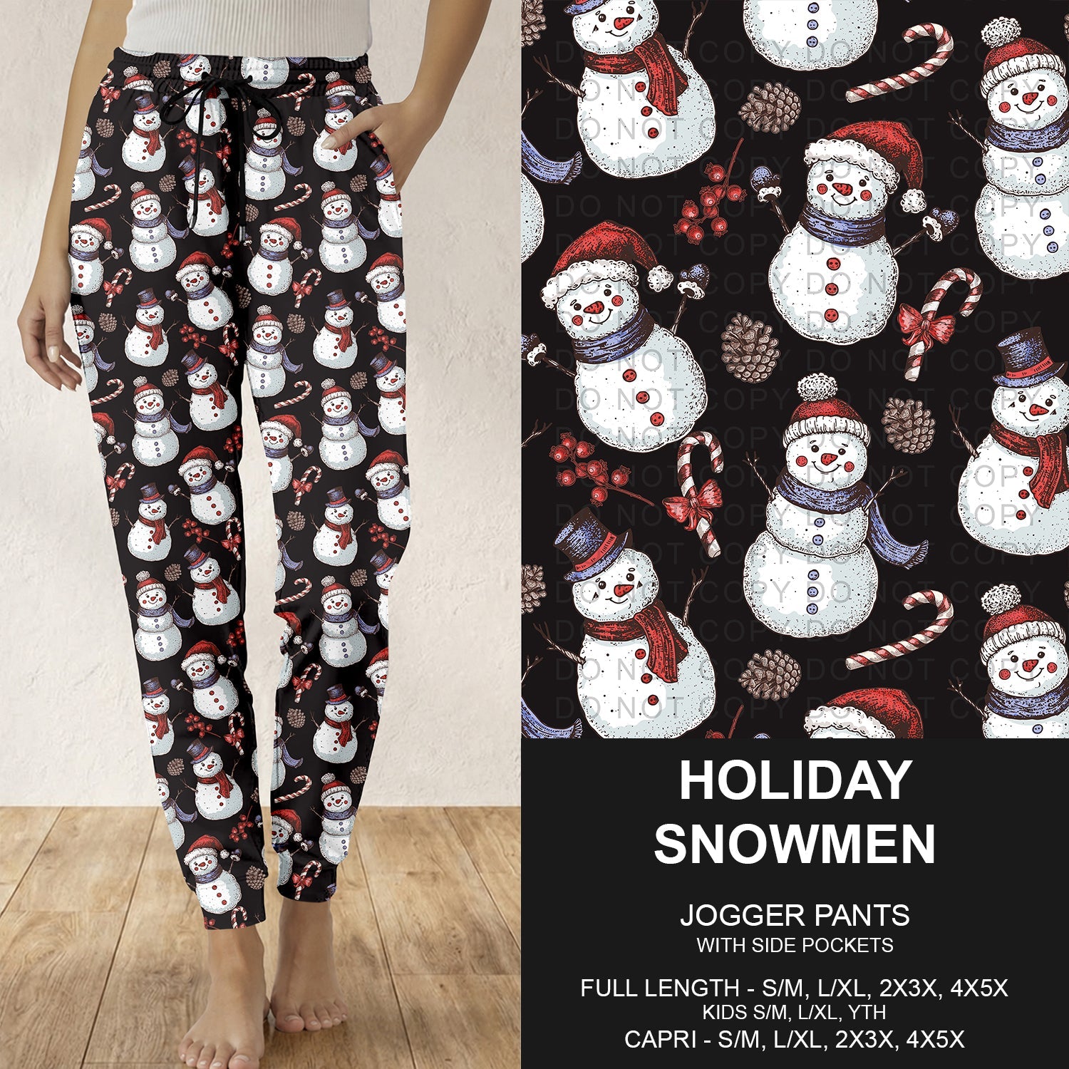 B311 - Preorder Holiday Snowmen Joggers (Closes 9/06. ETA: mid Nov.)