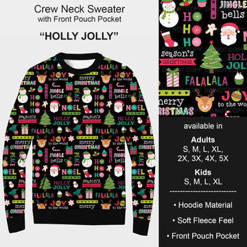 B185 - Preorder Holly Jolly Sweater w/ Front Pocket (Closes 10/01. ETA early Dec.)