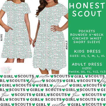 Batch #224 - Cookie Dealer 2 - Closes 10/28 - ETA mid Dec - Honest Scout Adult & Kids Dresses