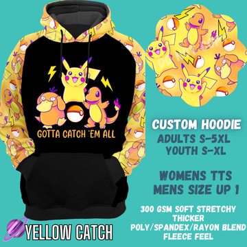 YELLOW CATCH - CUSTOM DESIGNED HOODIE RUN PREORDER CLOSING 9/27