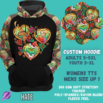 HATE - CUSTOM DESIGNED HOODIE RUN PREORDER CLOSING 9/27