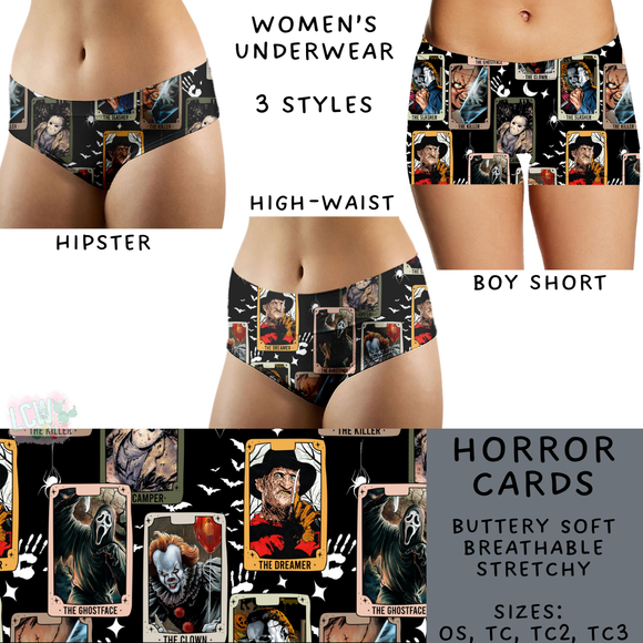 Ready To Ship - Horror Cards Women's Underwear - Boy Short TC2 - Hipster TC2