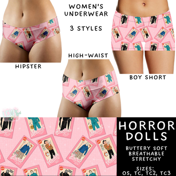 Batch #340 - Comfortable Underwear 4 - Closes 5/16 - ETA early July - Horror Dolls Women's Underwear