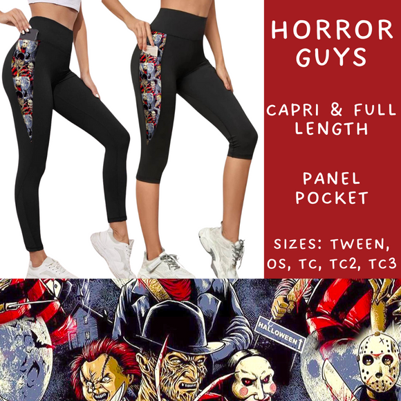 Ready To Ship - Horror Guys Pocket Full and Capri Length Legging - TC