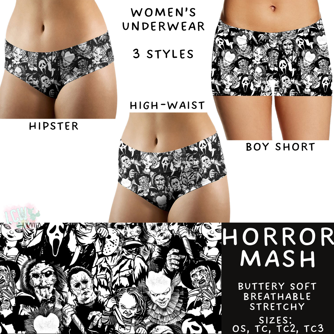 Batch #340 - Comfortable Underwear 4 - Closes 5/16 - ETA early July - Horror Mash Women's Underwear
