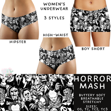Batch #340 - Comfortable Underwear 4 - Closes 5/16 - ETA early July - Horror Mash Women's Underwear