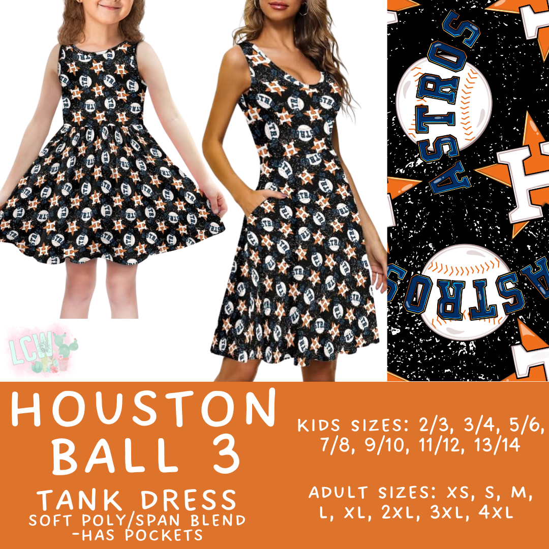 Batch #343 - Home Run Collection - Closes 5/22 - ETA mid July - Houston Ball 3 Women's & Girl's Tank Dress