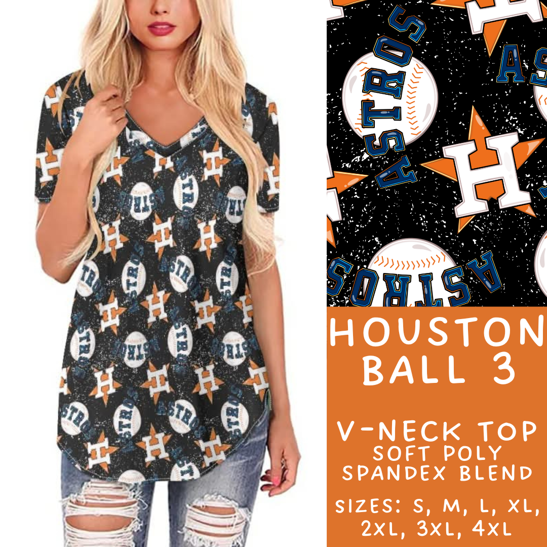 Batch #343 - Home Run Collection - Closes 5/22 - ETA mid July - Houston Ball 3 V-Neck Tee