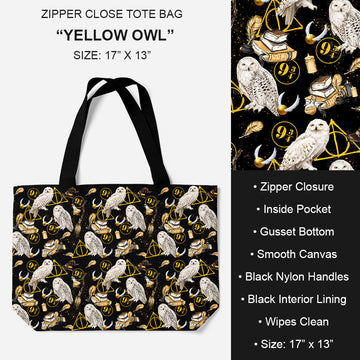 B195 - Preorder Yellow Owl Tote Bag (Closes 11/19. ETA: late Jan.)