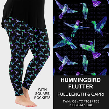 B293 - Preorder Hummingbird Flutter Leggings w/ Pockets (Closes 5/31. ETA: early Aug.)