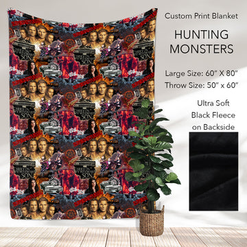 B186 - Pre-Order Hunting Monsters Fleece Blanket (Closes 10/04. ETA: early Dec)