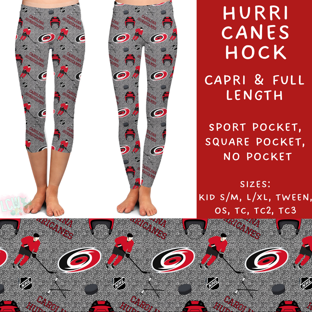 Batch #243 - Hockey - Closes 11/25 - ETA mid Jan - Hurri Canes Hock Full and Capri Length Leggings