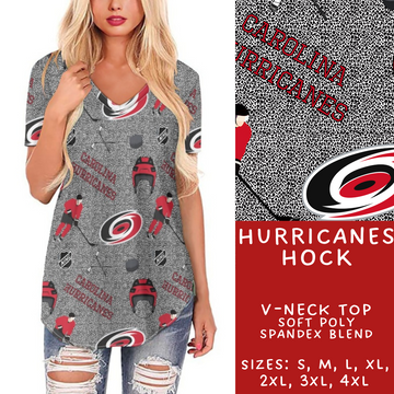 Batch #243 - Hockey - Closes 11/25 - ETA mid Jan - Hurri Canes Hock V-Neck Tee