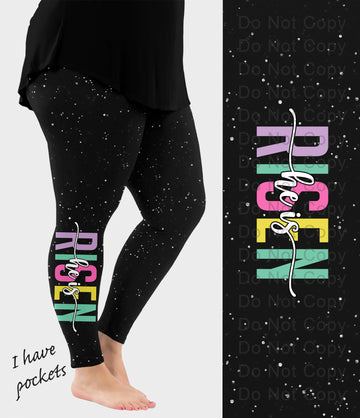 RTS - He Is Risen Side Design Leggings w/ Pockets