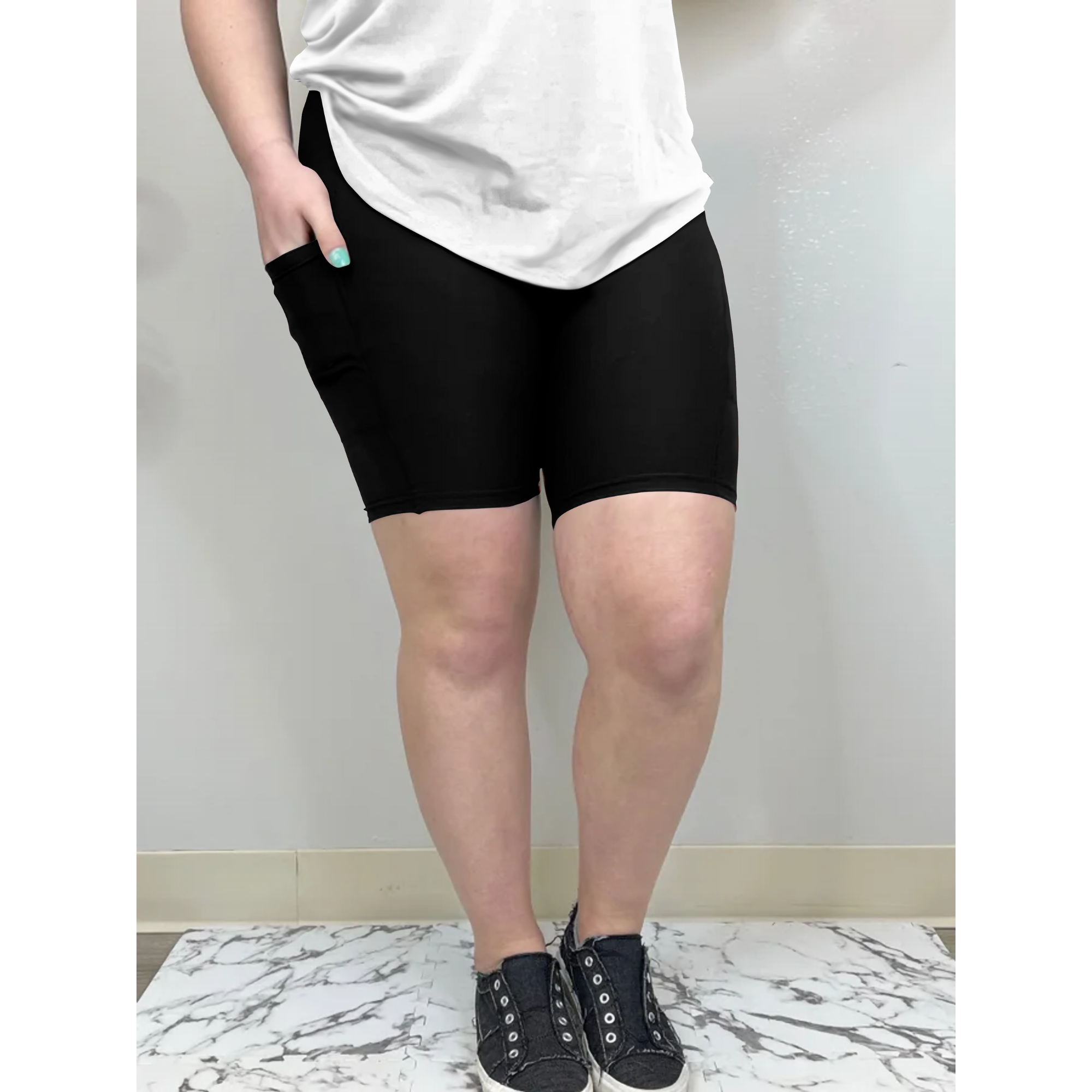 Black Biker Shorts w/ Pockets * RTS