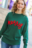 Be Merry Hunter Green Pop Up Sweater
