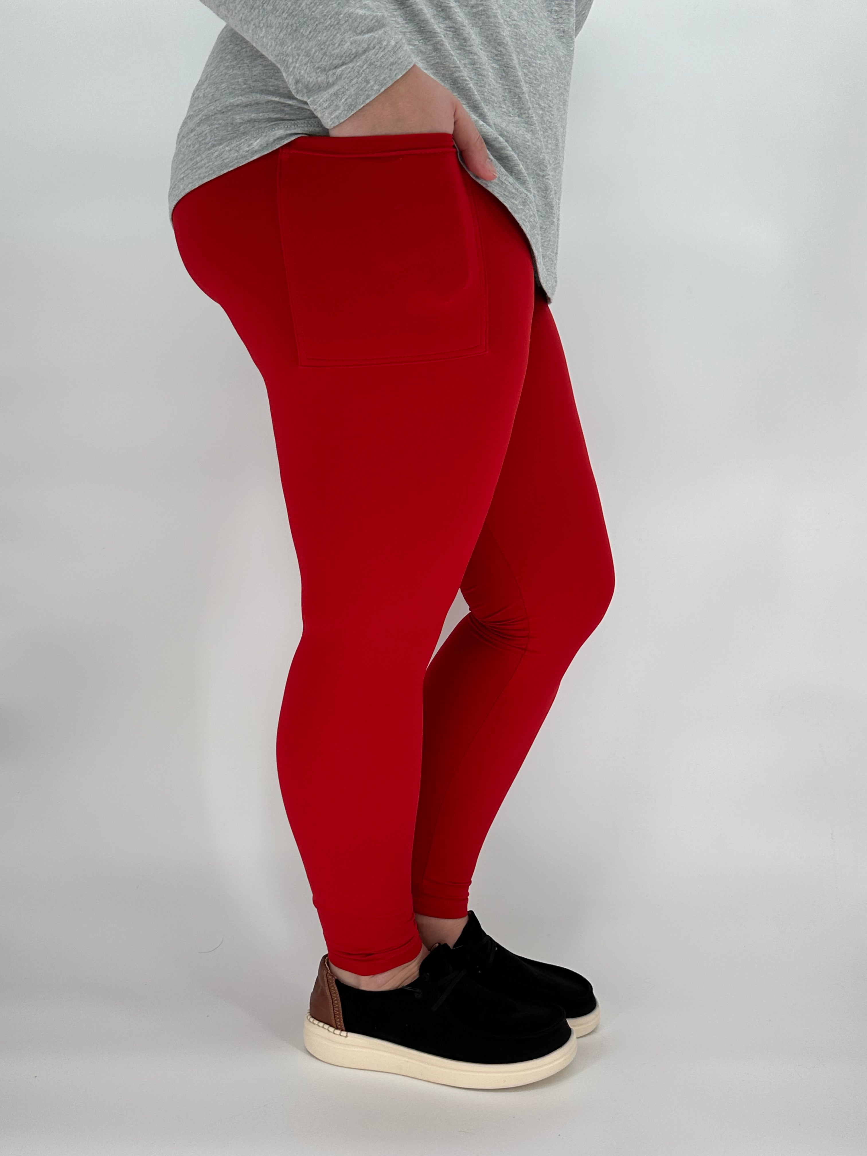 Ruby Red Leggings/Capri w/ Pockets!