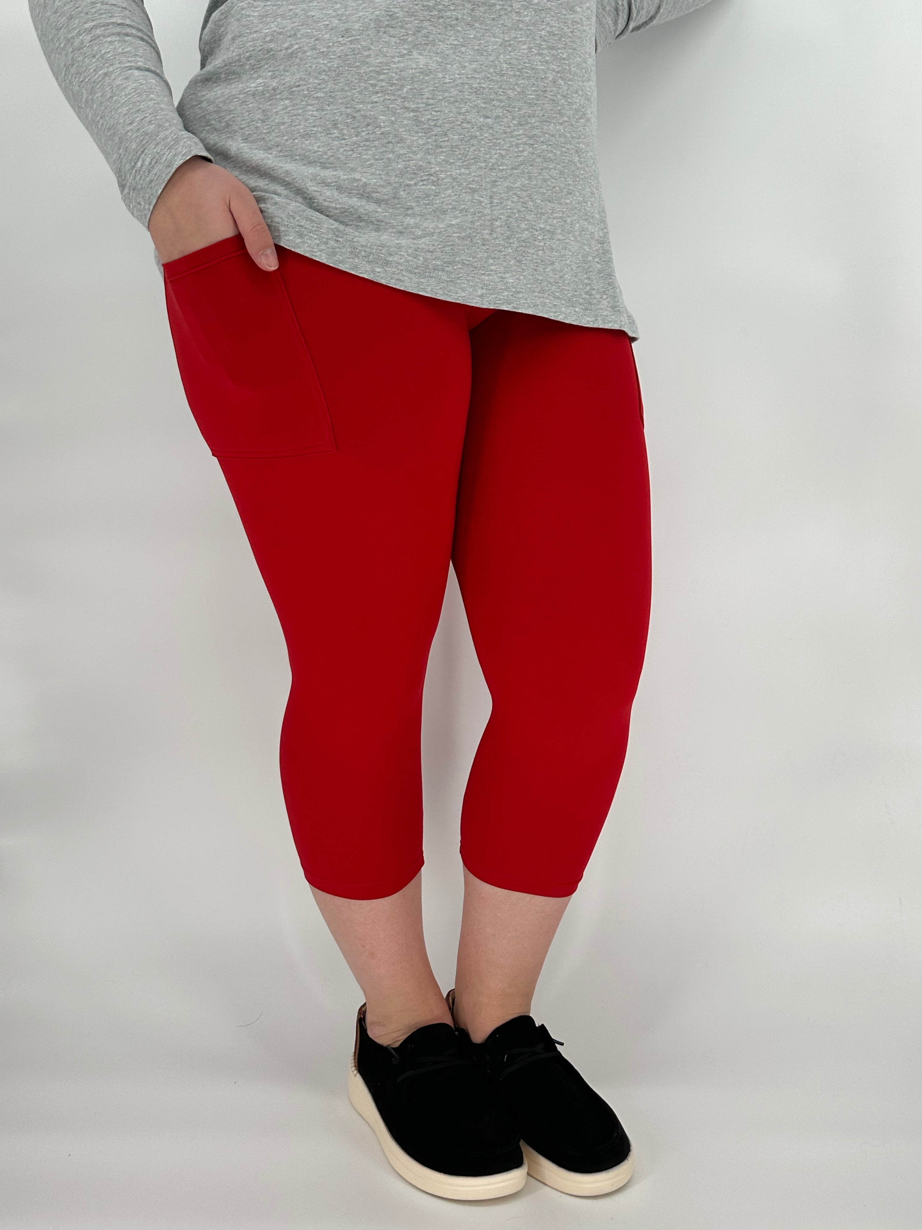 Ruby Red Leggings/Capri w/ Pockets!