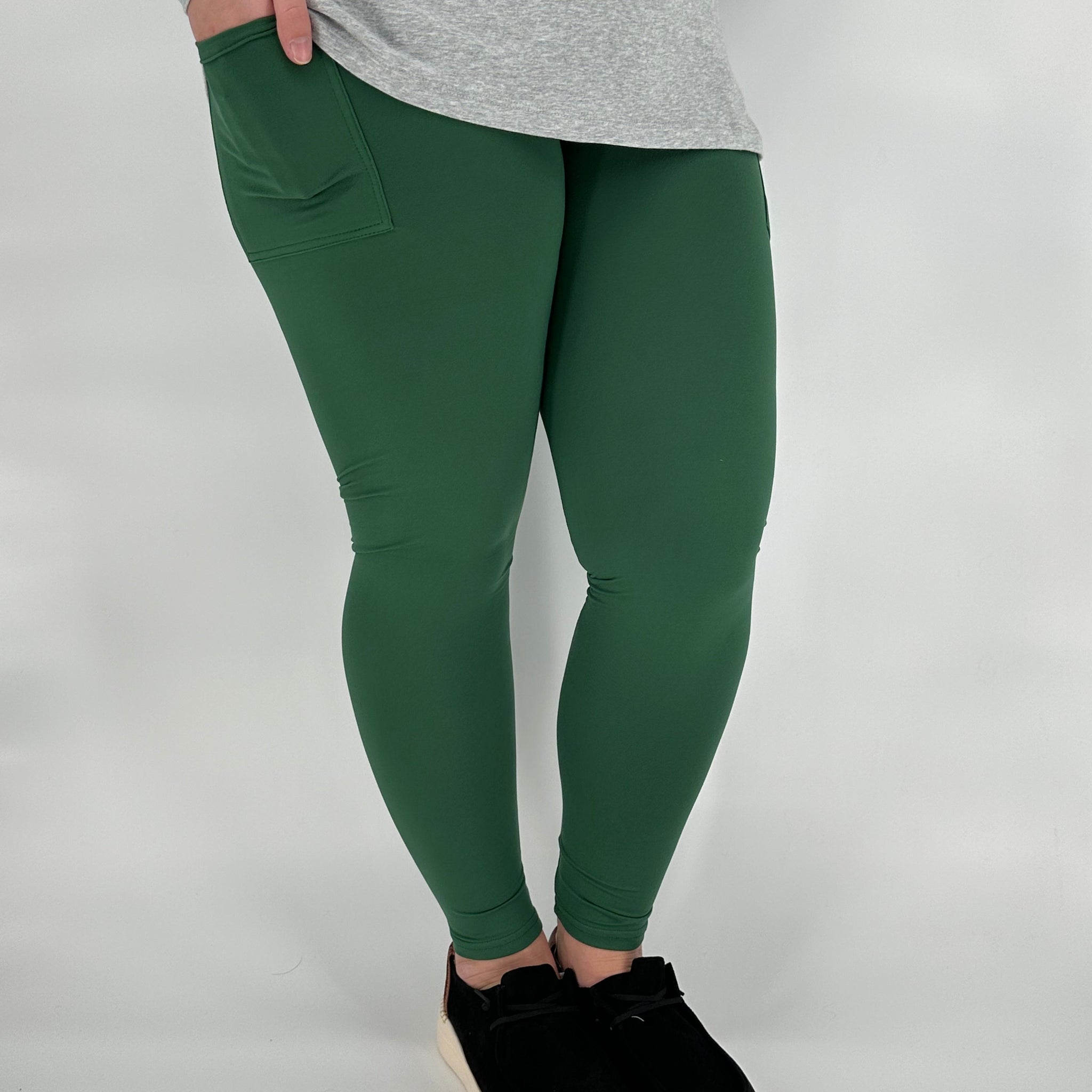 Pine Green Leggings/Capri w/ Pockets