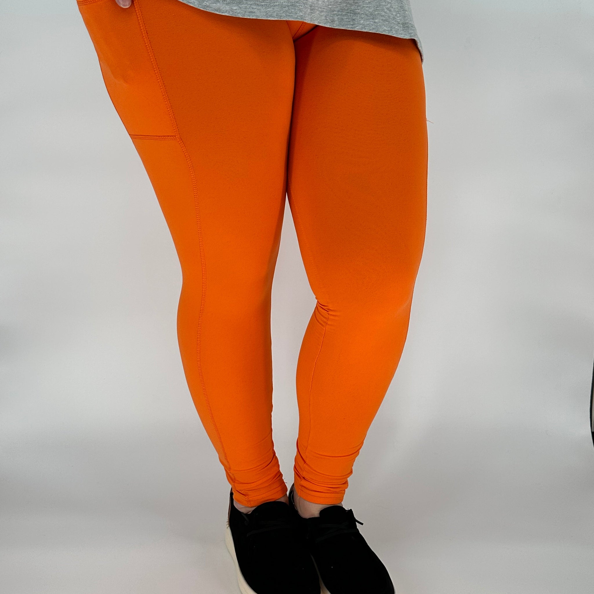 Orange Sport Pocket Leggings