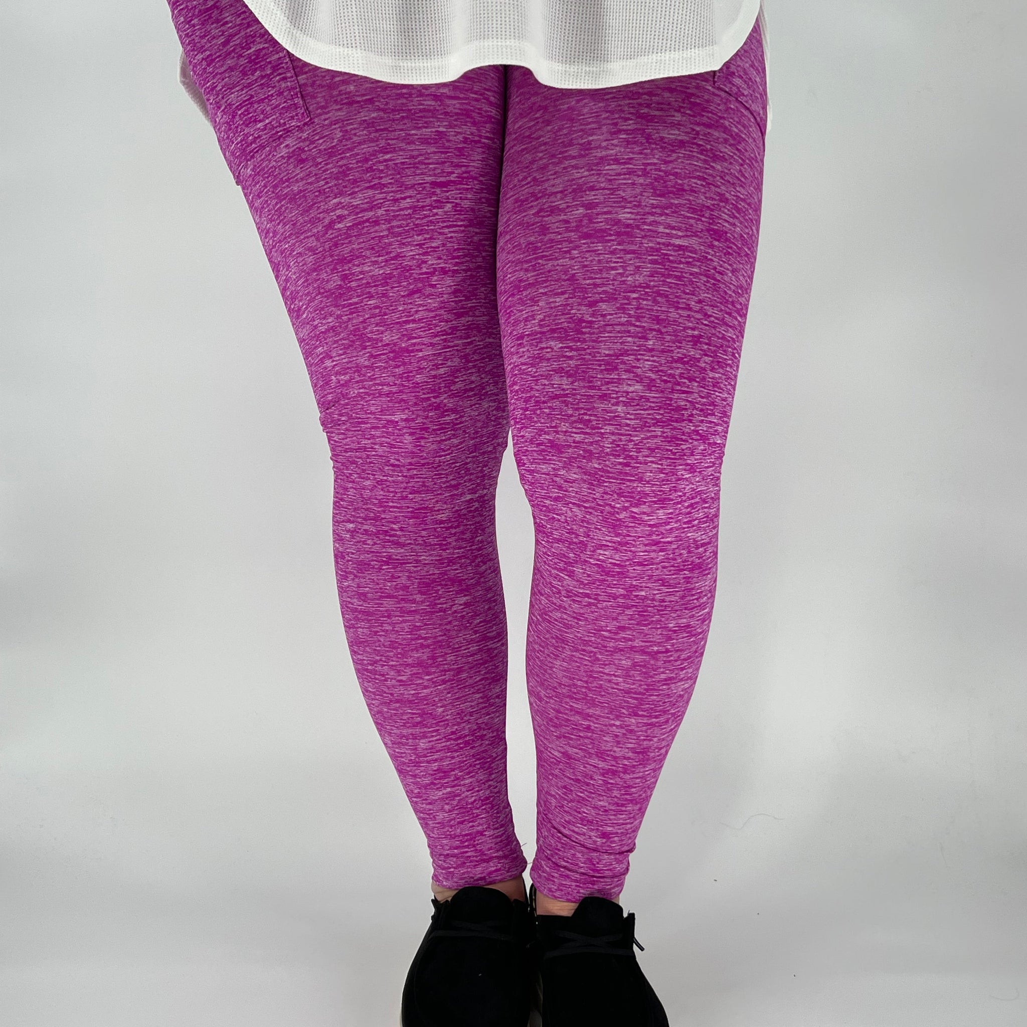 Magenta Fleece Leggings w/ Pockets