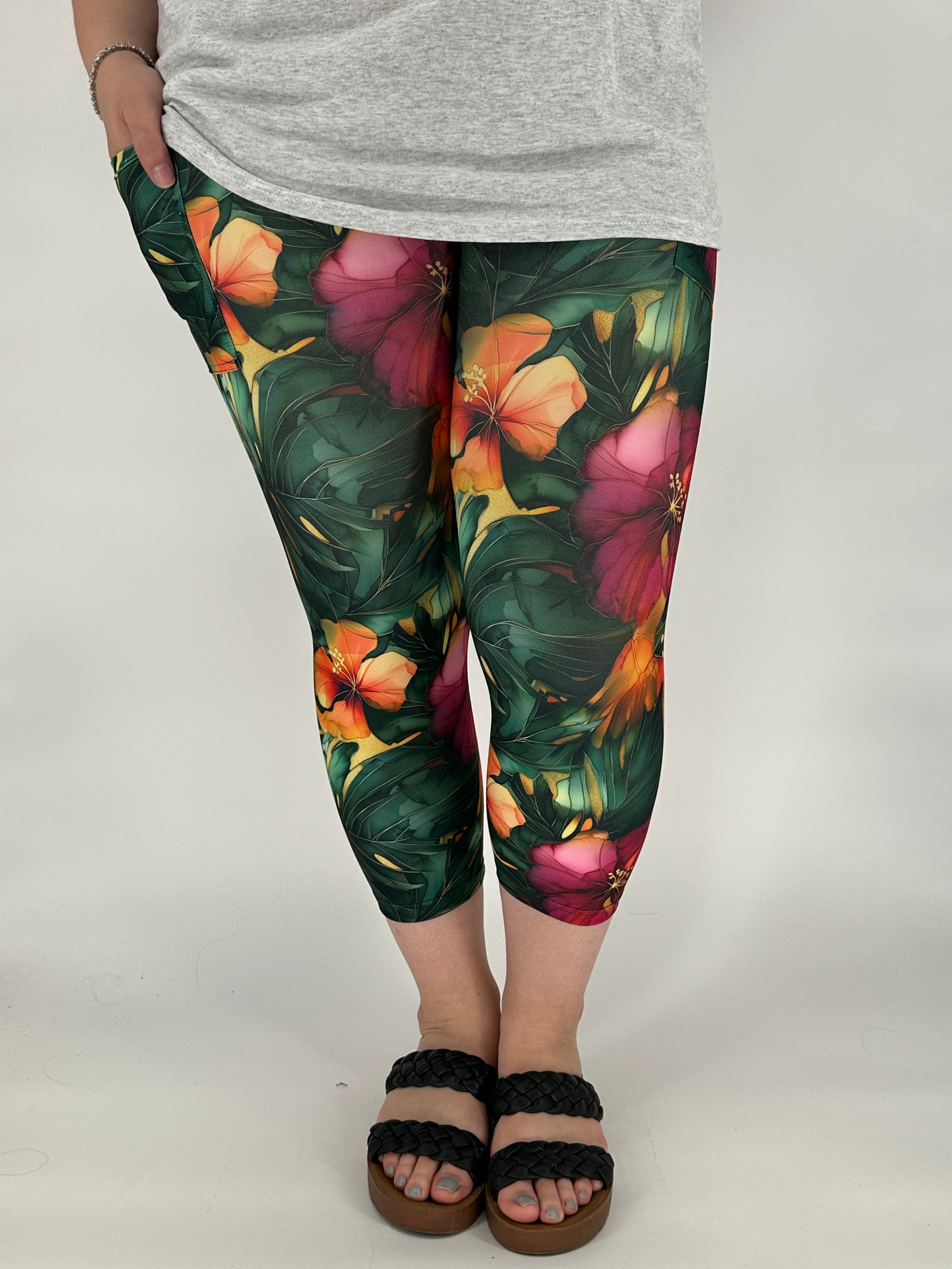 Tropical Vibes Capri w/ Pockets