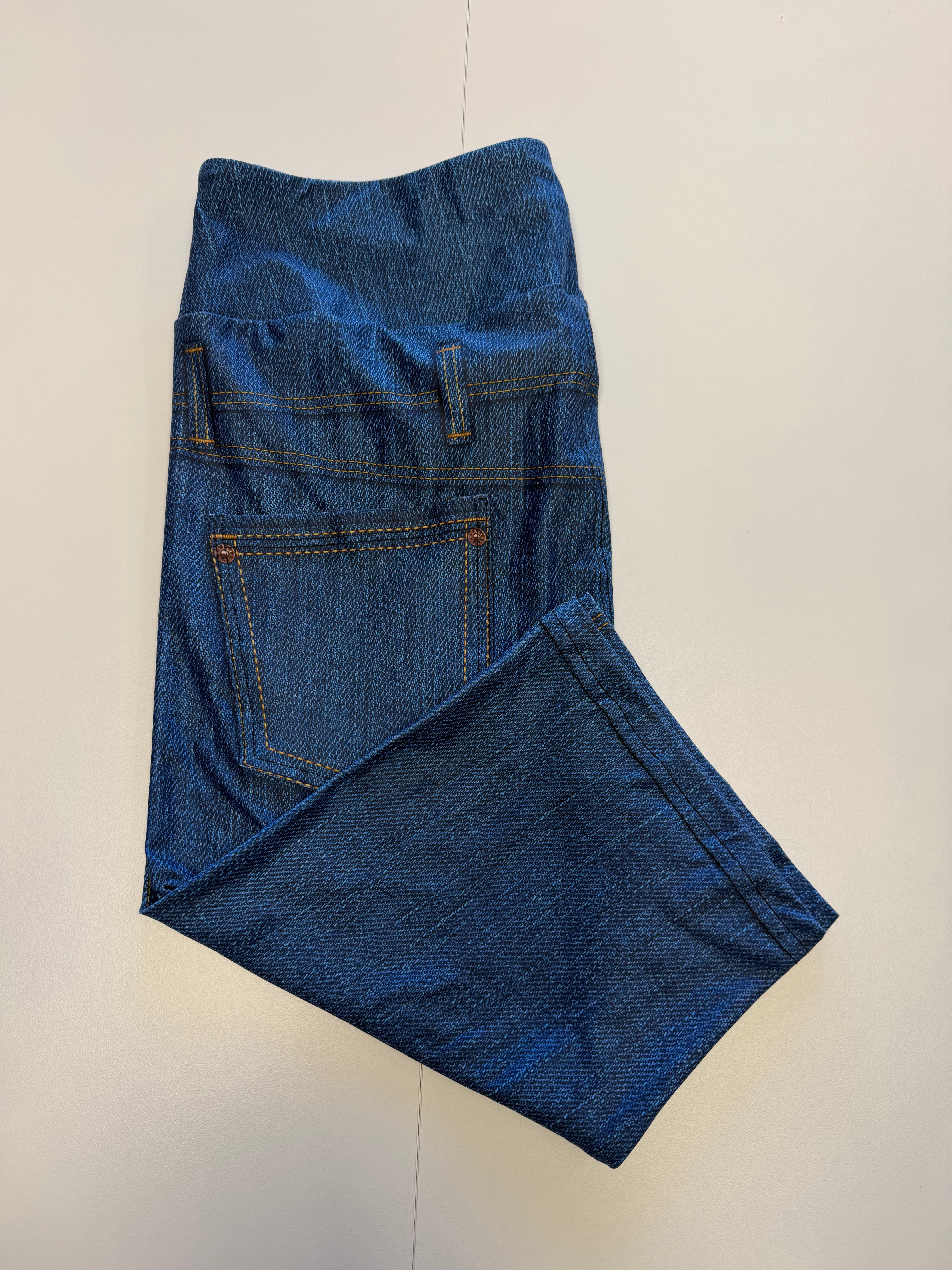 Faux Blue Denim Bermuda Shorts w/ Back Pockets *RTS