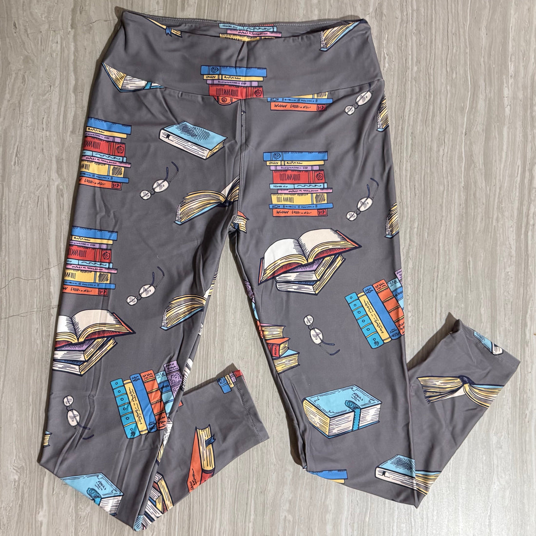 Book Print High Waisted Leggings