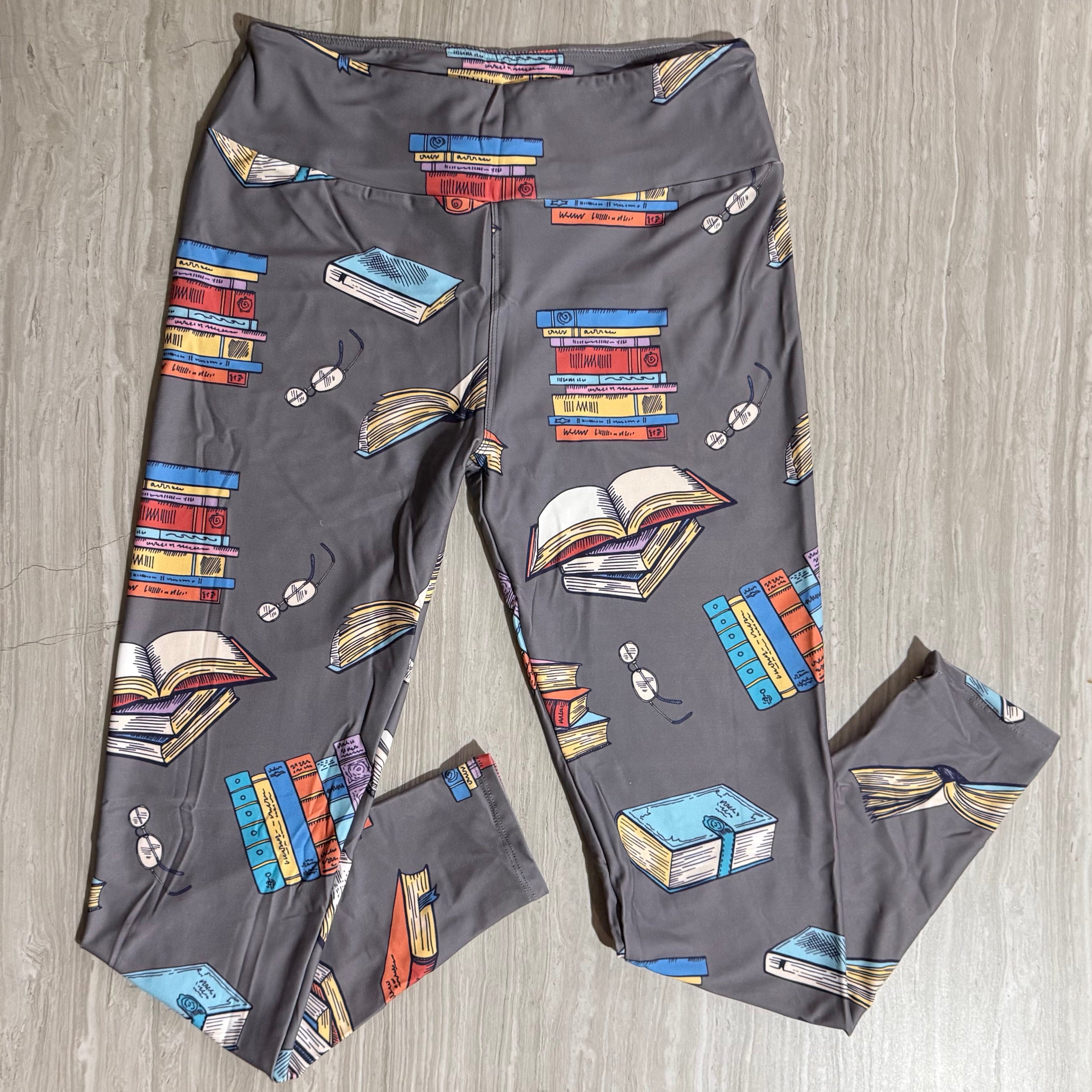 Book Print High Waisted Leggings
