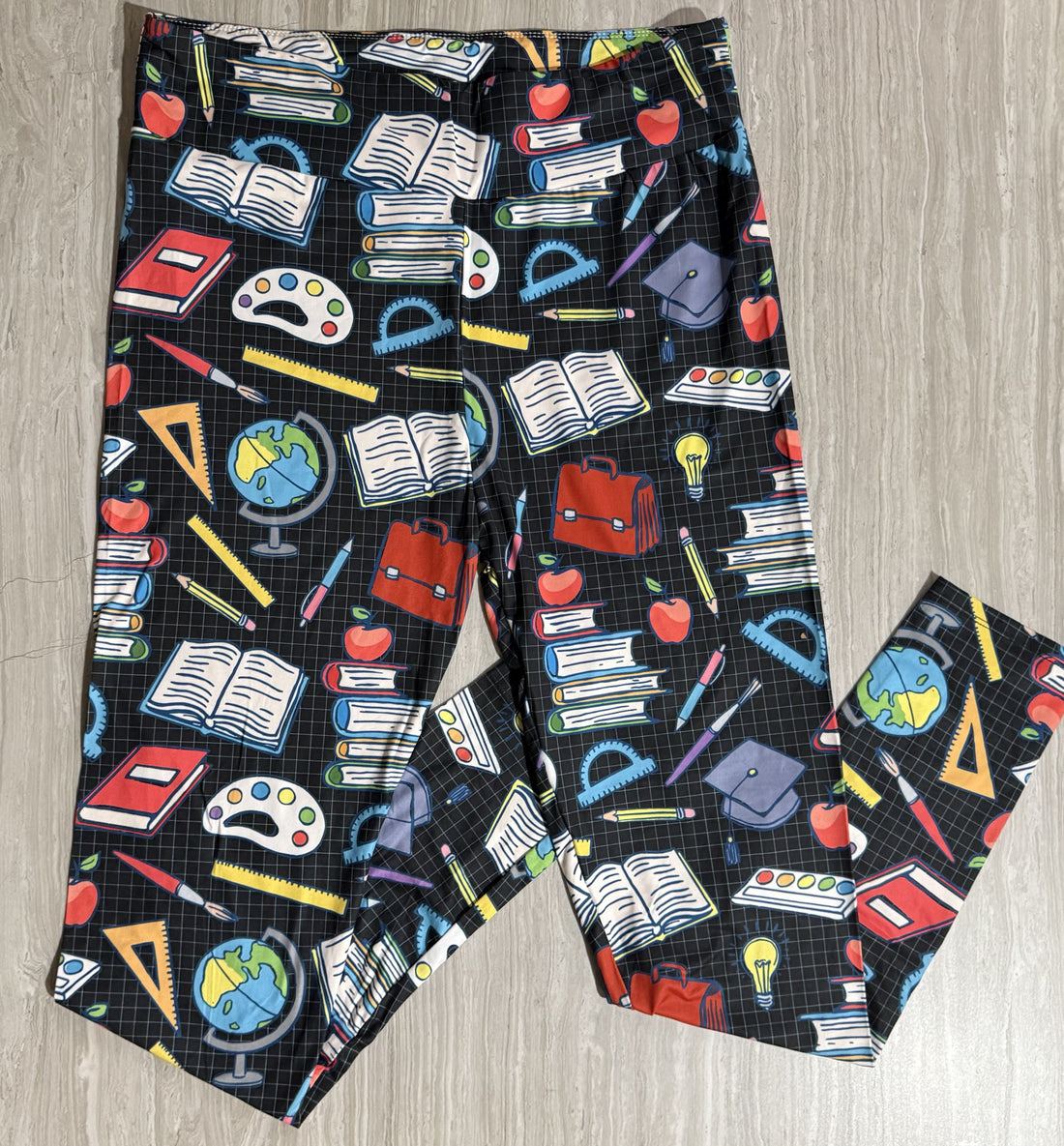 Back to School Print High Waisted Leggings