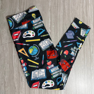 Back to School Print High Waisted Leggings