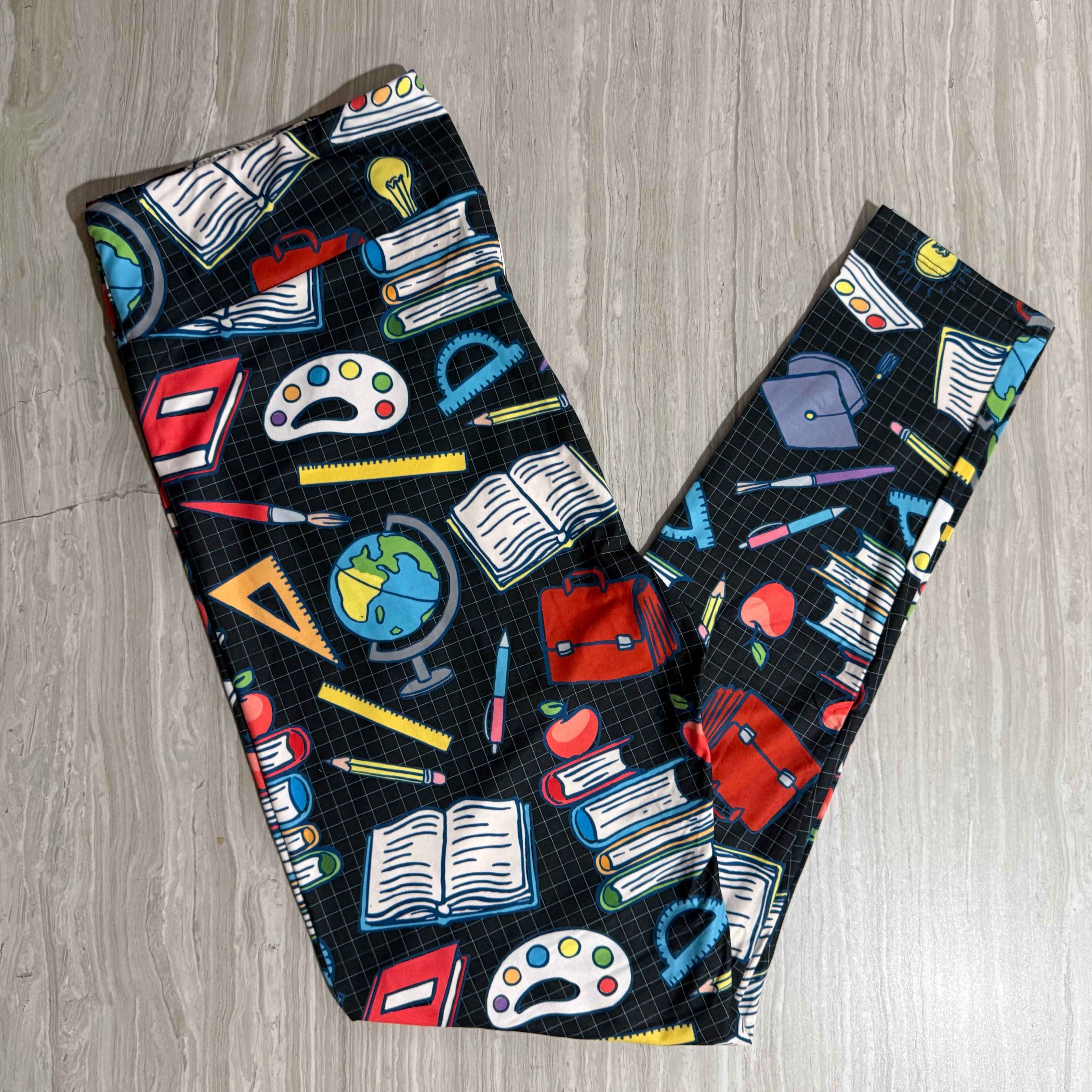Back to School Print High Waisted Leggings