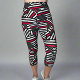 Firefighter Support Thin Red Line Flag Print Soft Leggings - Capri or Full Length