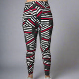 Firefighter Support Thin Red Line Flag Print Soft Leggings - Capri or Full Length