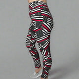 Firefighter Support Thin Red Line Flag Print Soft Leggings - Capri or Full Length