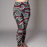 Firefighter Support Thin Red Line Flag Print Soft Leggings - Capri or Full Length