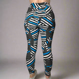 Thin Blue Line Flag Print Soft Leggings - Comfortable & Supportive for Everyday Wear - Capri or Full Length